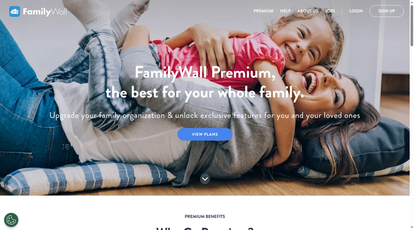 FamilyWall homepage showing its shared family organizer